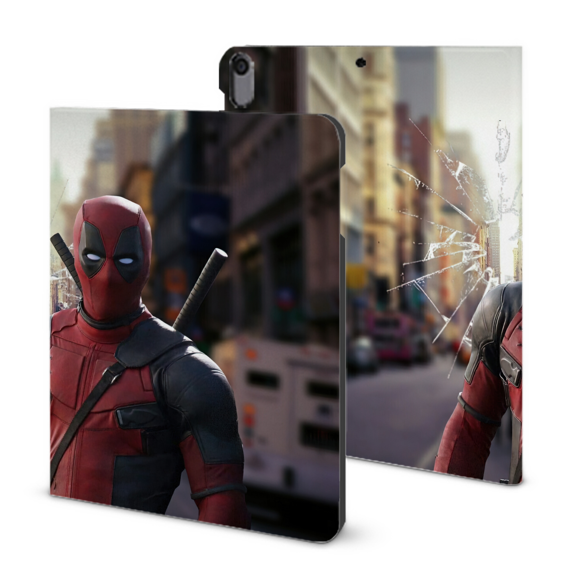 （画像用） Deadpool デッドプール IPad ケース ブック型 PUレザー TPU 耐衝撃 軽量 薄型 ペン収納なし 全面保護 IPad 各モデル対応